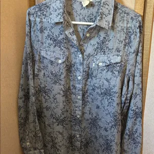 Ladies Levi's Blue Floral Shirt Medium thumbnail 1