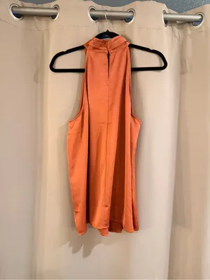 NWT Ann Taylor Sleeveless High-Neck Camisole in Orange thumbnail 2