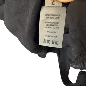 Alix Nyc Dorest Asymmetrical Neckline‎ Cutout Bodysuit Small Black thumbnail 9