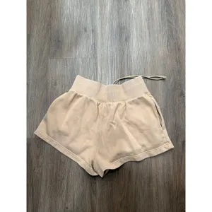 Nike Sportswear Phoenix Fleece High Rise Shorts Tan Beige Womens Small 4015 thumbnail 3