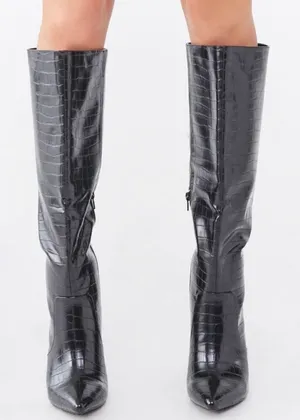 Over the knee crocodile boots Black Size 7.5 thumbnail 2
