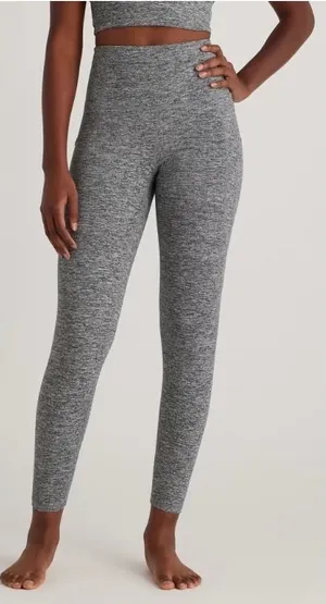Quince Heather Charcoal Grey Ultra-Soft High-Rise Leggings Womens MED Sporty Gym thumbnail 1