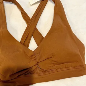 NWT Offline by Aerie Real Me Ruched Sports Bra in Carmel - Size: Medium thumbnail 2