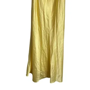 Mac Duggal Yellow Satin Twist Front Cut Out Slip Maxi Formal Gown Size 6 thumbnail 16
