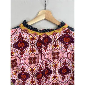 The Rustic Rack Boutique Bohemian Floral Print V Neck Flared Sleeve Blouse Sz M thumbnail 9