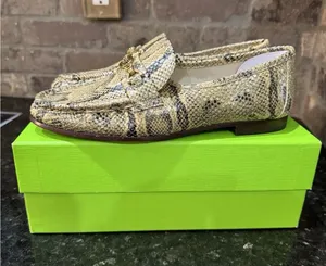 Sam Edelman Lucca Loafers Tan snake Print leather print Size 7 Equestrian thumbnail 1