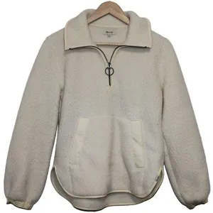 Womens Madewell Polartec Fleece Popover Jacket Antique Cream Sherpa K1507 Sz XS thumbnail 1