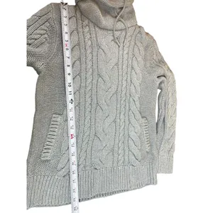 L.L. Bean Cable Knit Cowl Neck Sweater Chunky PS Cozy Outdoor Heavy Heritage thumbnail 5