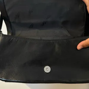 Vintage Fossil Black Leather Hobo Shoulder Flap Bag‎ Y2K thumbnail 2
