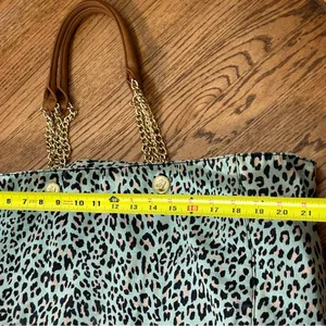 Juicy Couture | Teal Leopard Print Y2k Large Tote Bag thumbnail 10