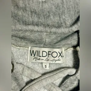 WILDFOX‎ Sweatshirt Hoodie Women’s Small Gray Oversized Lace Up Hutton USA Made thumbnail 8