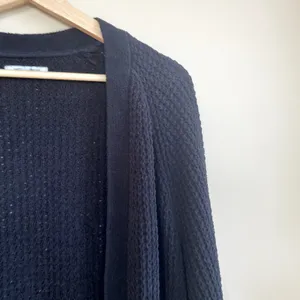 American Eagle black waffle knit lightweight cardigan sweater pockets women's M‎ thumbnail 2