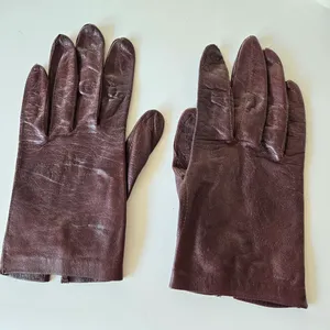 Leather vintage gloves brown size XS thumbnail 2