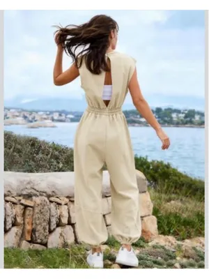 Sleeveless Balloon Leg Jumpsuit Size Xl Pale Green thumbnail 7