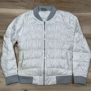 Athleta White Down Puffer Jacket Coat Women’s Large thumbnail 1