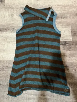 FREE PEOPLE striped buttoned mock neck tunic thumbnail 2