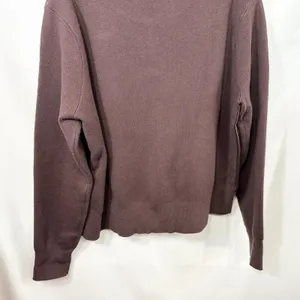 Sioni Bomber‎ Jacket Womens XL Brown Faux Leather Knit Classic Chic Edgy 1502 thumbnail 5