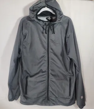 Cougar Sport Womens XL Full Zip Windbreaker Hoodie Track Jacket Gray Performance thumbnail 1