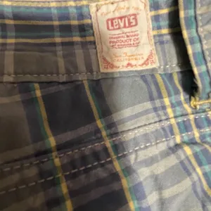 Levis Tab Twills Plaid Shorts Blue Green Yellow Cotton Flat Front women's size 6 thumbnail 14