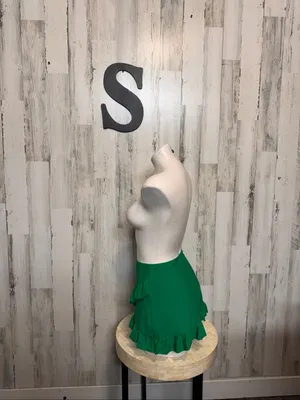 SheIn Ruffle Wrap Swim Skirt Bikini Cover Up Womens Small Kelly Emerald Green thumbnail 2