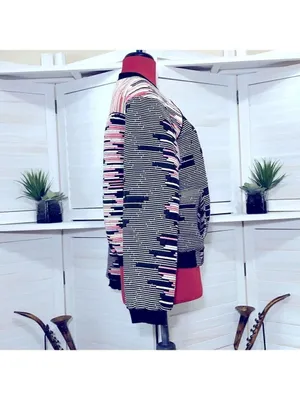 Anthropologie Weston Quilted Bomber Jacket Pink Black Small thumbnail 7
