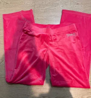 NWT Juicy Couture Hot‎ Pink Velour Rhinestone Logo Track Pants Womens Medium thumbnail 1