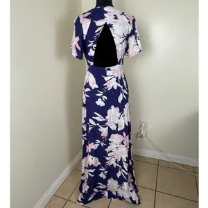 Lulus Azalea Regalia Navy Blue Floral Maxi Dress - Size S thumbnail 5