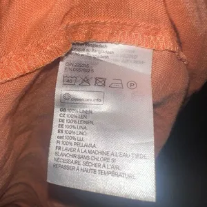 H&M orange M linen button down long sleeve top thumbnail 4