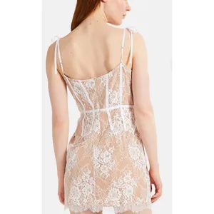 For Love & Lemons XS Cheyenne Lace Mini Dress Ivory Coquette Fairy‎ Schoolgirl thumbnail 3
