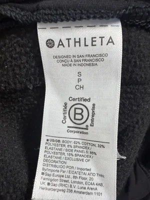 Athleta Retroplush Velvet Stripe Straight Leg Pant in black W2365 Sz S thumbnail 10