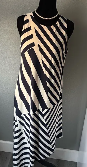 Ralph Lauren Asymmetrical Black and White Dress thumbnail 1