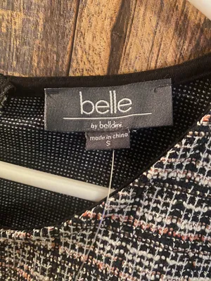 Belle by Beldini NWT women's short sleeve blouse size small. Stripped Q36 thumbnail 5