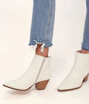 Lulu’s Spirit Ivory Snake Pointed Toe Ankle Booties thumbnail 1