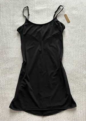 NWT Skims: Fits Everybody Slip Dress in Black thumbnail 1