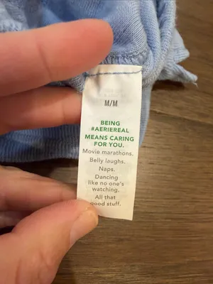 aerie Light Blue Ribbed Knit Drawstring Lounge/Pajama Shorts Medium - C54-002 thumbnail 4