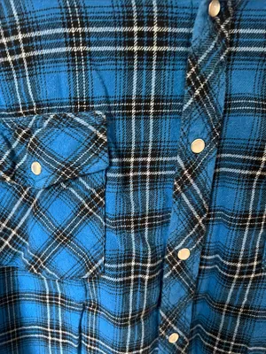 Wrangler Wrancher Blue Plaid Pearl Snap western shirt ➕ thumbnail 3