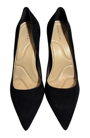 Gianni Bini Black Pointed-Toe Suede Pumps thumbnail 1