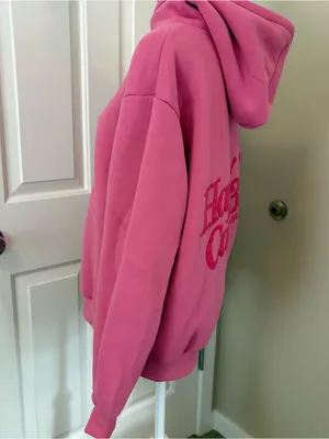 Happy camper pink raspberry puff series hoodie pullover preppy small casual infl thumbnail 6