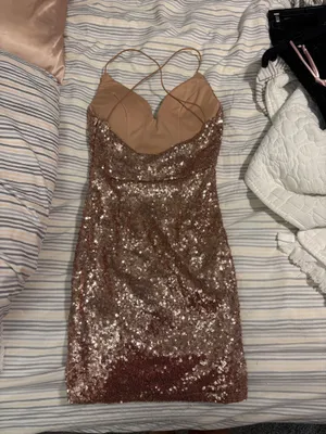 Hello Molly Dress Sequin Rose Gold thumbnail 2