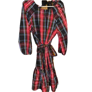 Draper James RSVP Tiered Red And Black Christmas Dress With‎ Bow thumbnail 3