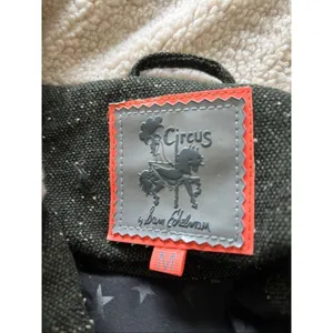 Sam Edelman Circus Women’s M Winter Jacket Faux Sherpa Collar Wool Tweed Green thumbnail 4