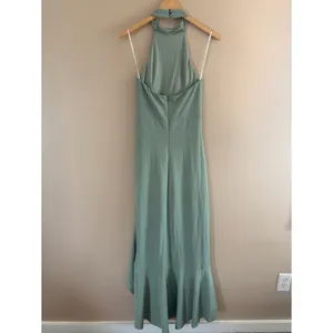 Lulus Majestic Perfection Sage Green Ruffled Halter Maxi Dress Size Medium Gala thumbnail 5