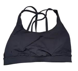 Lululemon Free To Be Wild Sports Bra Women 6 Black Excellent Strappy Back Yoga thumbnail 1
