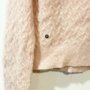 Lululemon Alpaca Wool-Blend‎ Crosshatch Spring Sweater Light Pink Size XS thumbnail 6