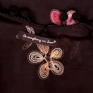 DO EVERYTHING IN LOVE Embroidered Floral Kimono Wrap Black Bohemian One Size thumbnail 10
