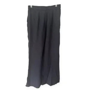 NWT OGL European Linen-Like Mid Rise Flared Pant Size Medium Pockets Denim Navy thumbnail 5