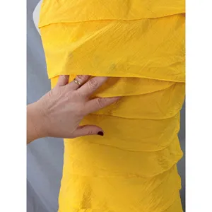 S.L. Fashions Yellow Tiered Ruffle Dress Beaded‎ Neckline 14 Vacation thumbnail 11
