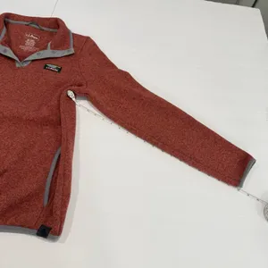 LL Bean Womens Rust Orange Sweater Fleece Pullover 1/4 Snap Size XS Pockets thumbnail 8