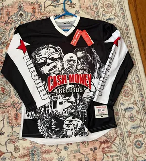 Cash Money Records Vintage Style Long Sleeve Hockey Jersey thumbnail 1