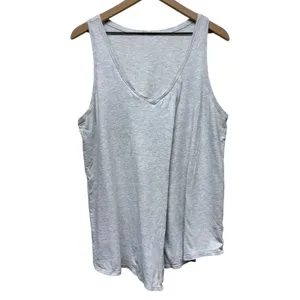Lululemon Knot A Problem Tank‎ Top Women Sz 12 Split/Tie Front Gray Pima Cotton thumbnail 3